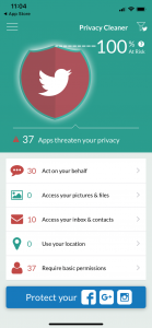 Screenshot of MyPermissions app
